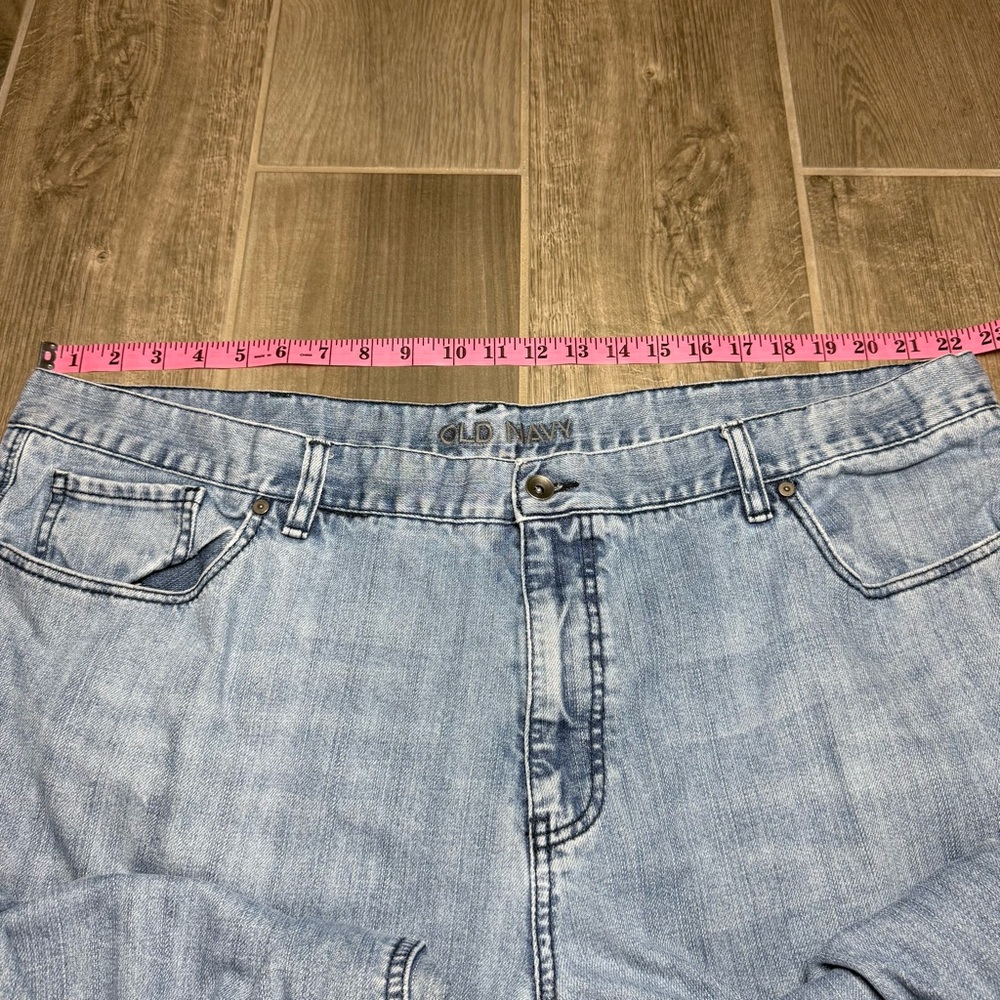 Old Navy Men's 46x30 Loose Fit Light Blue Jeans Plaid Lined Plus Size - Picture 5 of 9